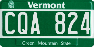 VT license plate CQA824