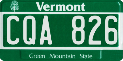 VT license plate CQA826