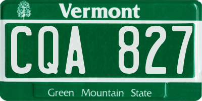 VT license plate CQA827