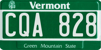 VT license plate CQA828