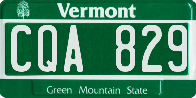 VT license plate CQA829