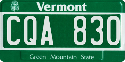 VT license plate CQA830