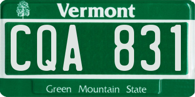 VT license plate CQA831