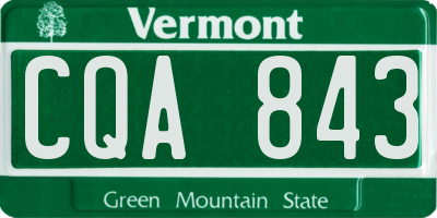VT license plate CQA843