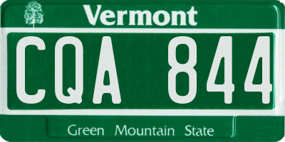 VT license plate CQA844