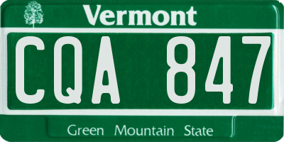 VT license plate CQA847