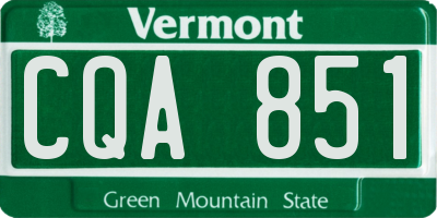 VT license plate CQA851