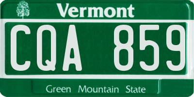 VT license plate CQA859