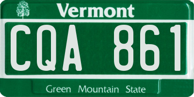 VT license plate CQA861