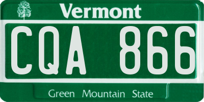 VT license plate CQA866