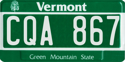 VT license plate CQA867