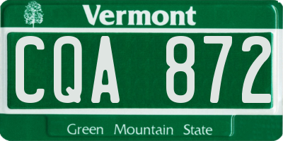 VT license plate CQA872