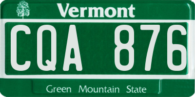 VT license plate CQA876