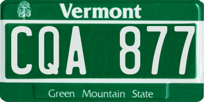 VT license plate CQA877