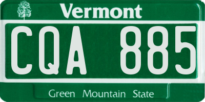 VT license plate CQA885
