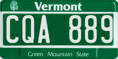 VT license plate CQA889