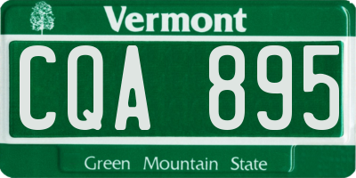 VT license plate CQA895