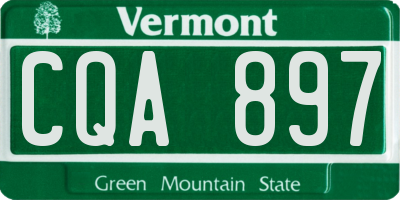 VT license plate CQA897