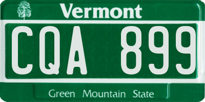 VT license plate CQA899