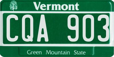 VT license plate CQA903