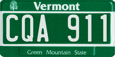 VT license plate CQA911