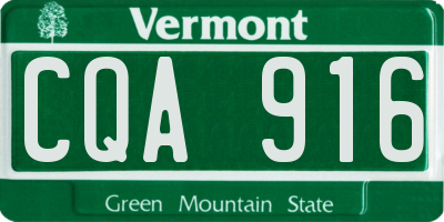 VT license plate CQA916