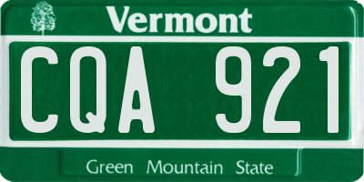 VT license plate CQA921