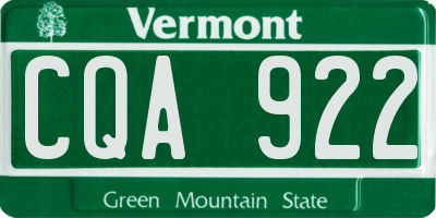 VT license plate CQA922