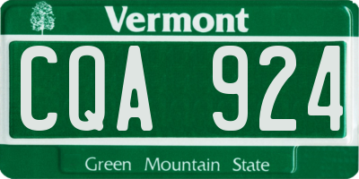 VT license plate CQA924