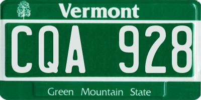 VT license plate CQA928