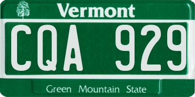 VT license plate CQA929