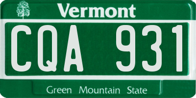 VT license plate CQA931