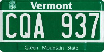 VT license plate CQA937