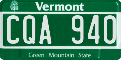 VT license plate CQA940