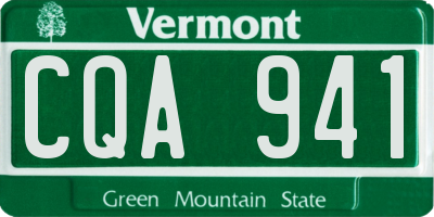 VT license plate CQA941