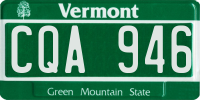 VT license plate CQA946