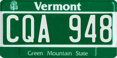 VT license plate CQA948