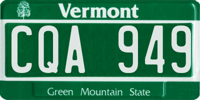 VT license plate CQA949