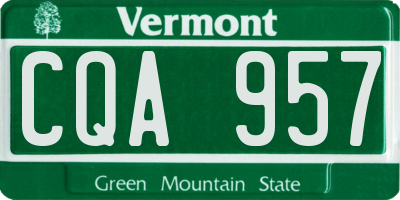 VT license plate CQA957