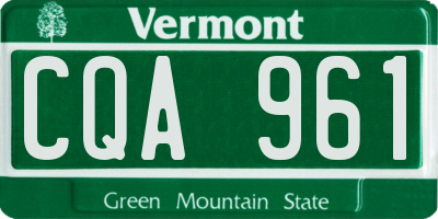 VT license plate CQA961
