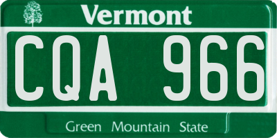 VT license plate CQA966