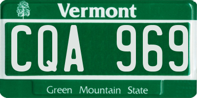 VT license plate CQA969