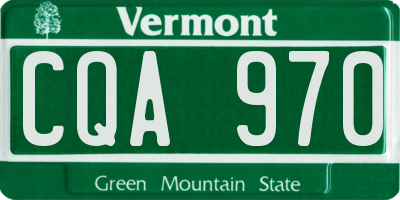 VT license plate CQA970