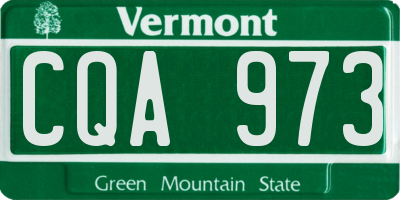 VT license plate CQA973