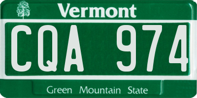 VT license plate CQA974