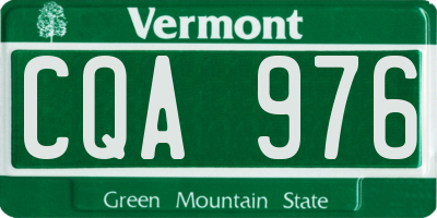 VT license plate CQA976
