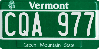 VT license plate CQA977