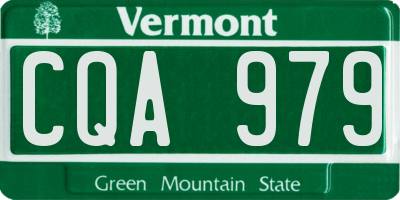 VT license plate CQA979