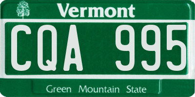 VT license plate CQA995