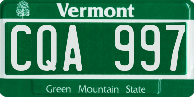 VT license plate CQA997